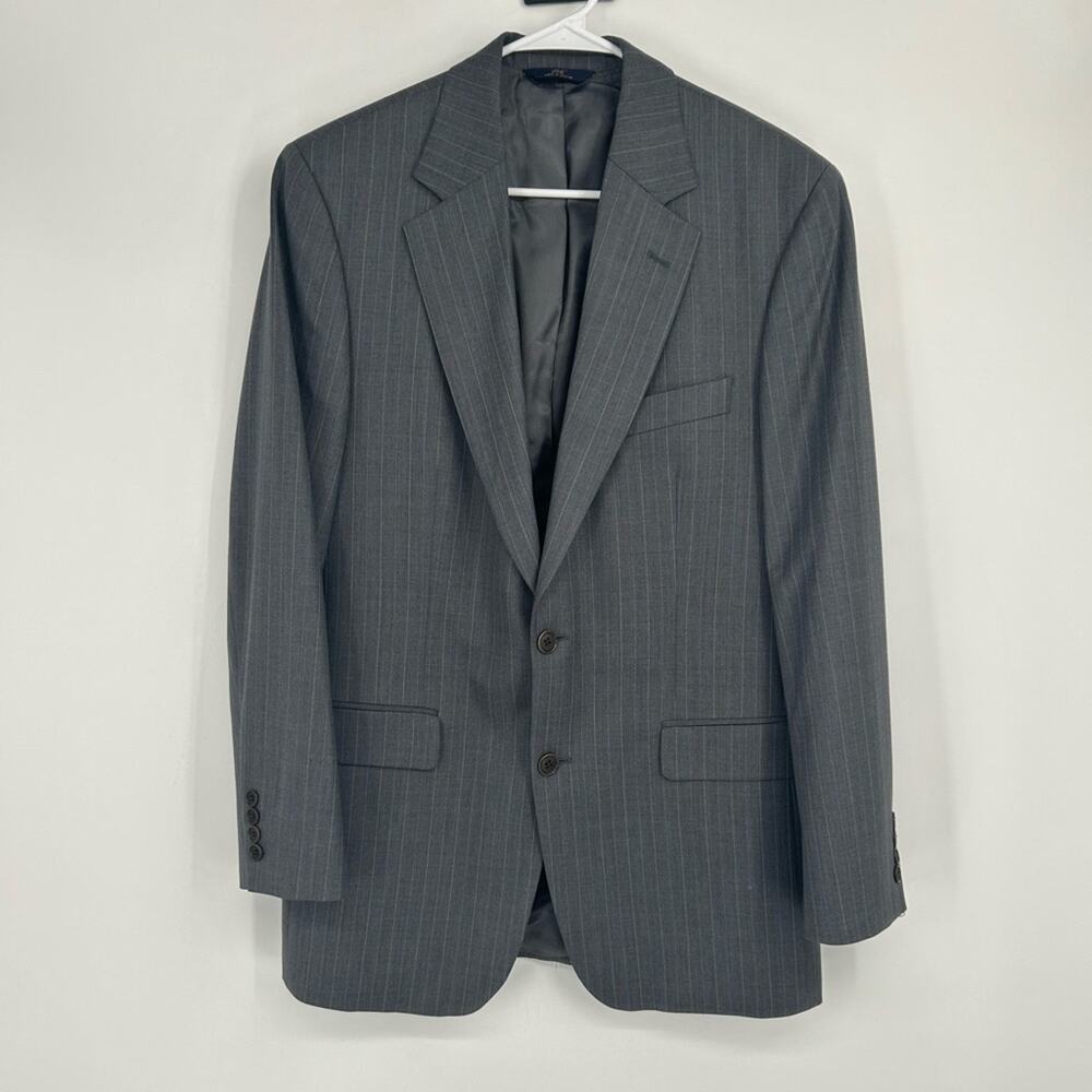 Brooks Brothers 346 Gray Pin Stripe‎ 96% Wool Blazer Size 39R Jacket Business